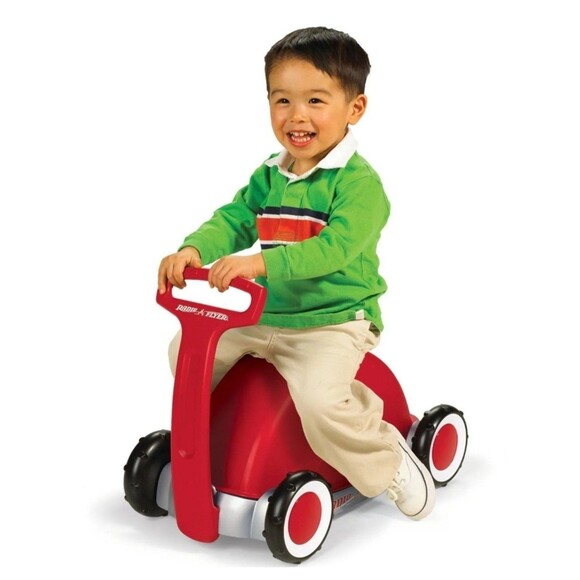 Rare Radio Flyer Push Pull & Ride Kids Learning Walker wagon